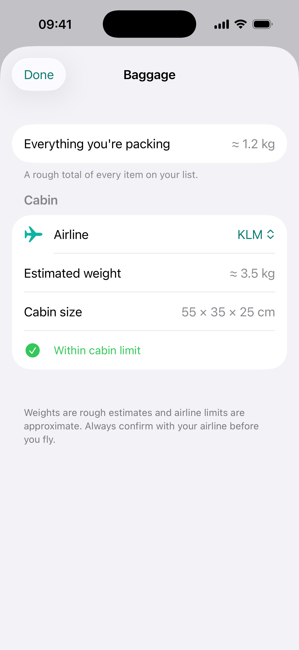Check your bag fits the airline